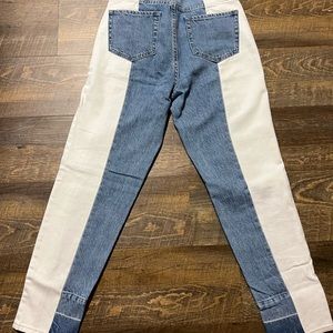 PacSun blue and white color block jeans